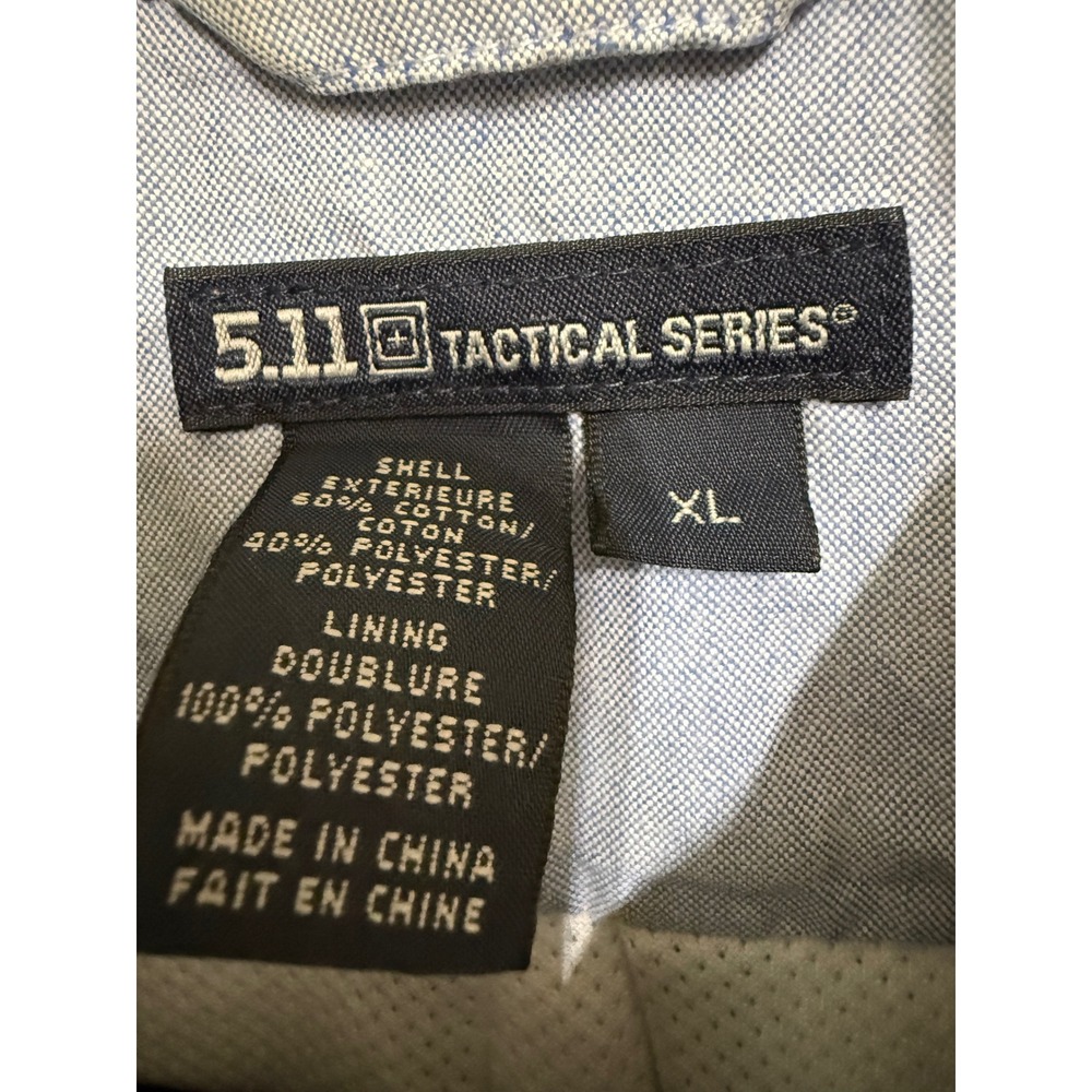 5.11 Tactical Series Mens XL Blue Long Sleeve Mesh Lined Snap Front Oxford Shirt - Picture 2 of 6